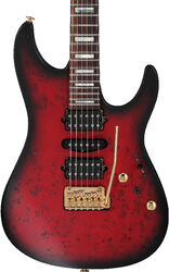 Elektrische gitaar in strat vorm Ibanez Prestige Japan Kiko Loureiro KIKO300 RTT - Ruby Red Sunburst Flat