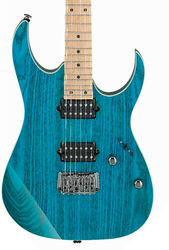 Elektrische gitaar in strat vorm Ibanez Prestige Japan RG652AHMFX TAB Ltd - Transparent aqua blue