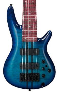Solid body elektrische bas Ibanez Adam Nitti ANB306 6-String - Transparent blue