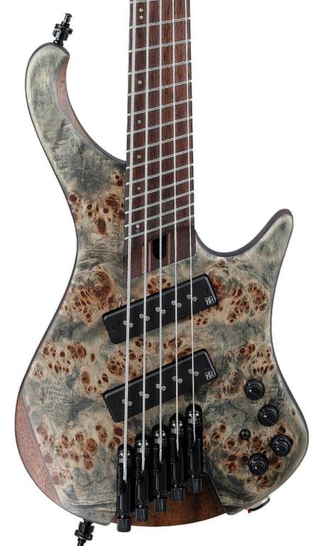 Solid body elektrische bas Ibanez Workshop EHB1505MS PLF 5-String - Black Ice Flat