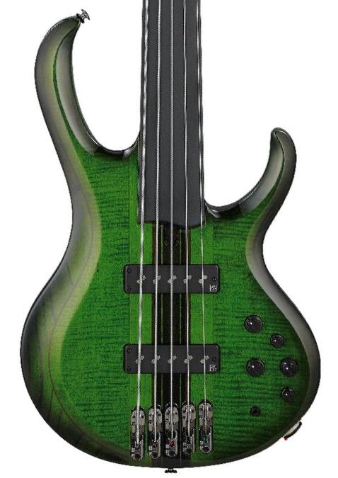 Solid body elektrische bas Ibanez Steve Di Giorgio SDGB1 DMB 5-String (Fretless) - Dark moss burst