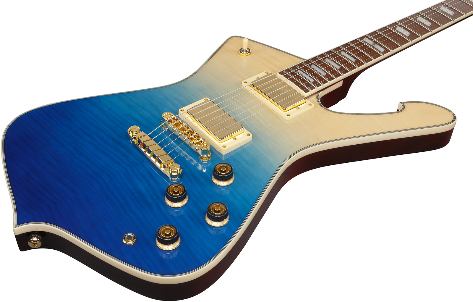 Ibanez Ic420fm Tbg Iceman 2h Ht Jat - Transparent Blue Gradation - Elektrische gitaar in Strat vorm - Variation 2