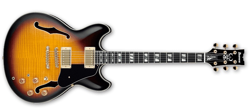 Ibanez John Scofield Jsm10 Vys Signature Hh Ht Eb - Vintage Yellow Sunburst - Semi hollow elektriche gitaar - Variation 3
