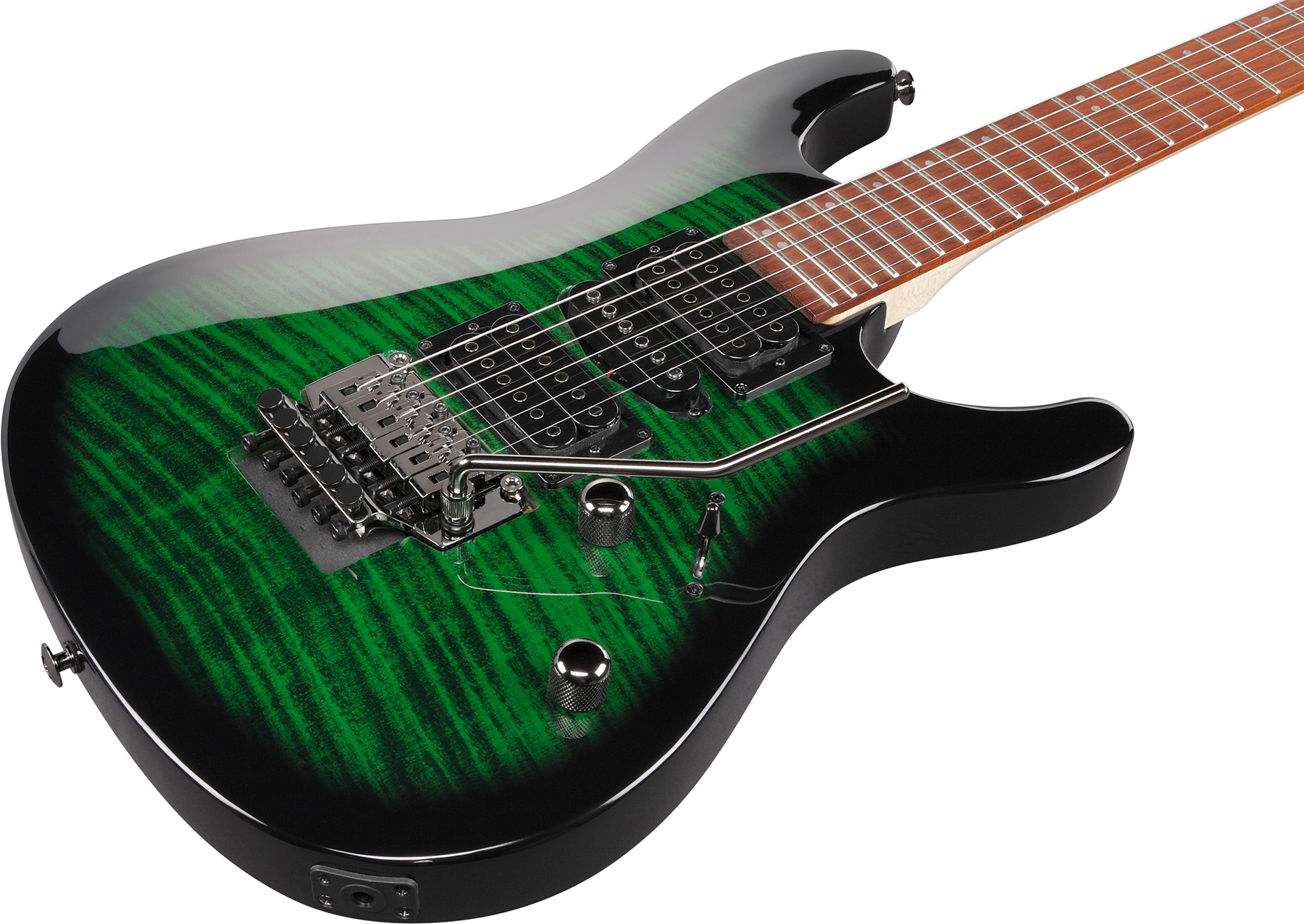 Ibanez Kiko Loureiro Kikosp3 Teb Signature Hsh Fr Jat - Transparent Emerald Burst - Elektrische gitaar in Str-vorm - Variation 2