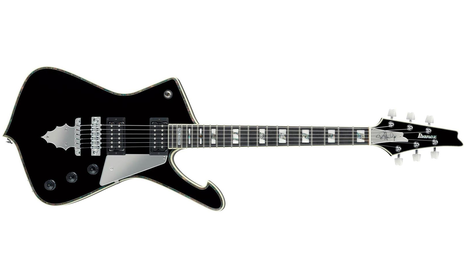 Ibanez Paul Stanley Ps10 Bk Japon Signature Hh Seymour Duncan Ht Eb - Black - Metalen elektrische gitaar - Variation 1