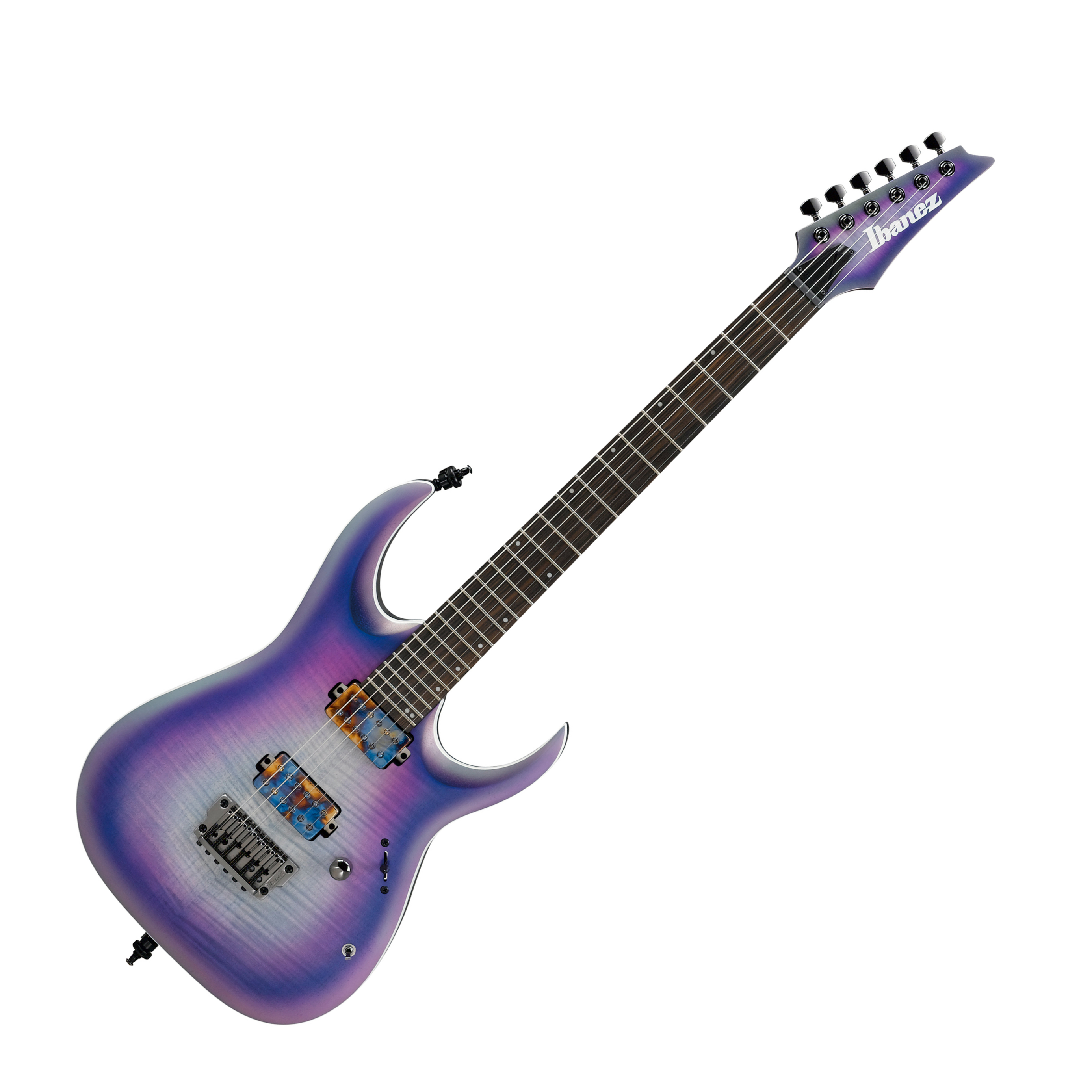 Ibanez Rga61al Iaf Axion Label Hh Bare Knuckle Ht Eb - Indigo Aurora Burst Flat - Metalen elektrische gitaar - Variation 1
