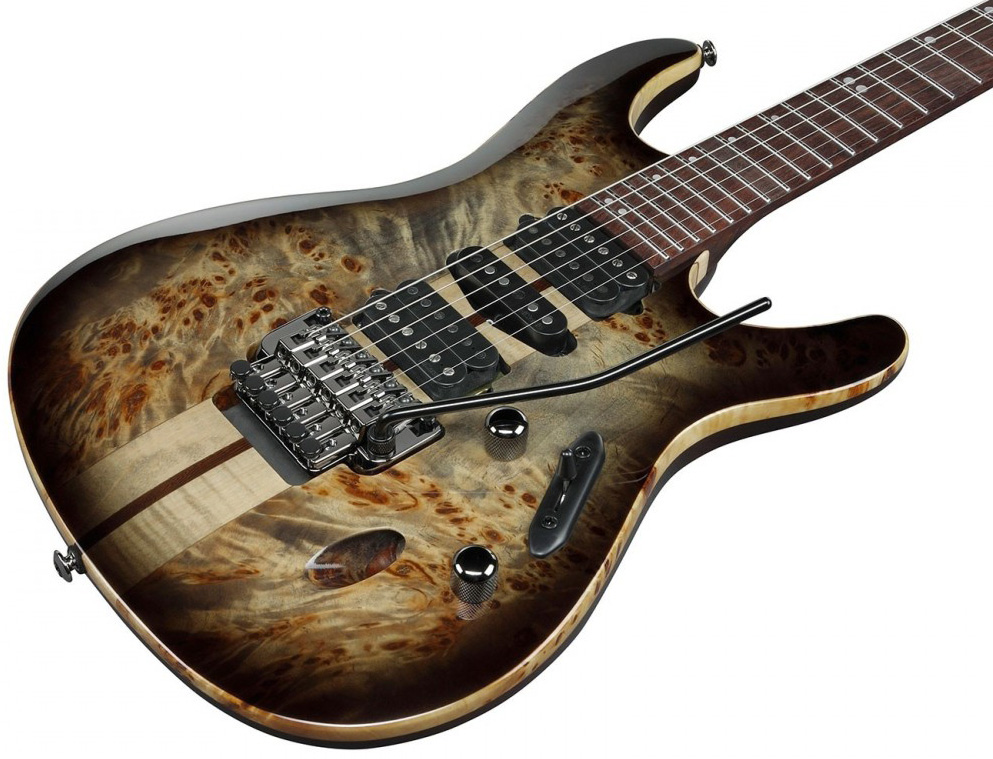 Ibanez S1070pbz Ckb Sabre Premium Hsh Dimarzio Fr Rw - Charcoal Black Burst - Elektrische gitaar in Str-vorm - Variation 2