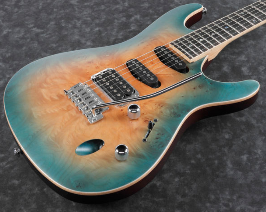 Ibanez Sa460mbw Sub Standard Hss Trem Eb - Sunset Blue Burst - Elektrische gitaar in Str-vorm - Variation 2