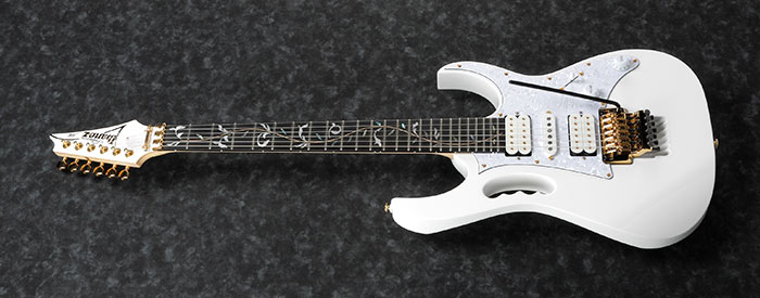 Ibanez Steve Vai Jem7vp Wh Premium Signature Hsh Fr Eb - White - Guitarra eléctrica de doble corte. - Variation 1