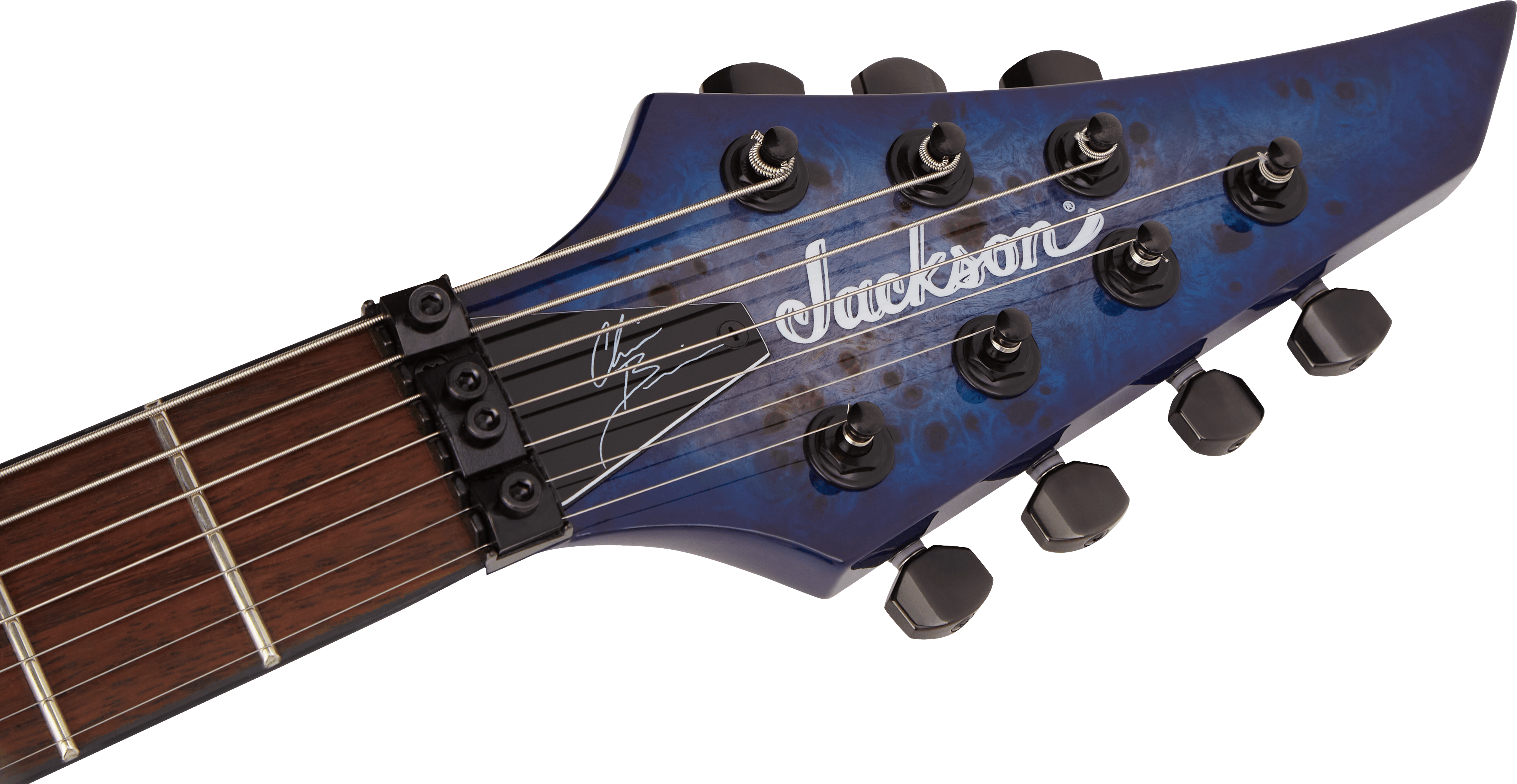 Jackson Chris Broderick Soloist 7 Pro Signature 2h Dimarzio Fr Lau - Trans Blue Poplar - 7-snarige elektrische gitaar - Variation 4