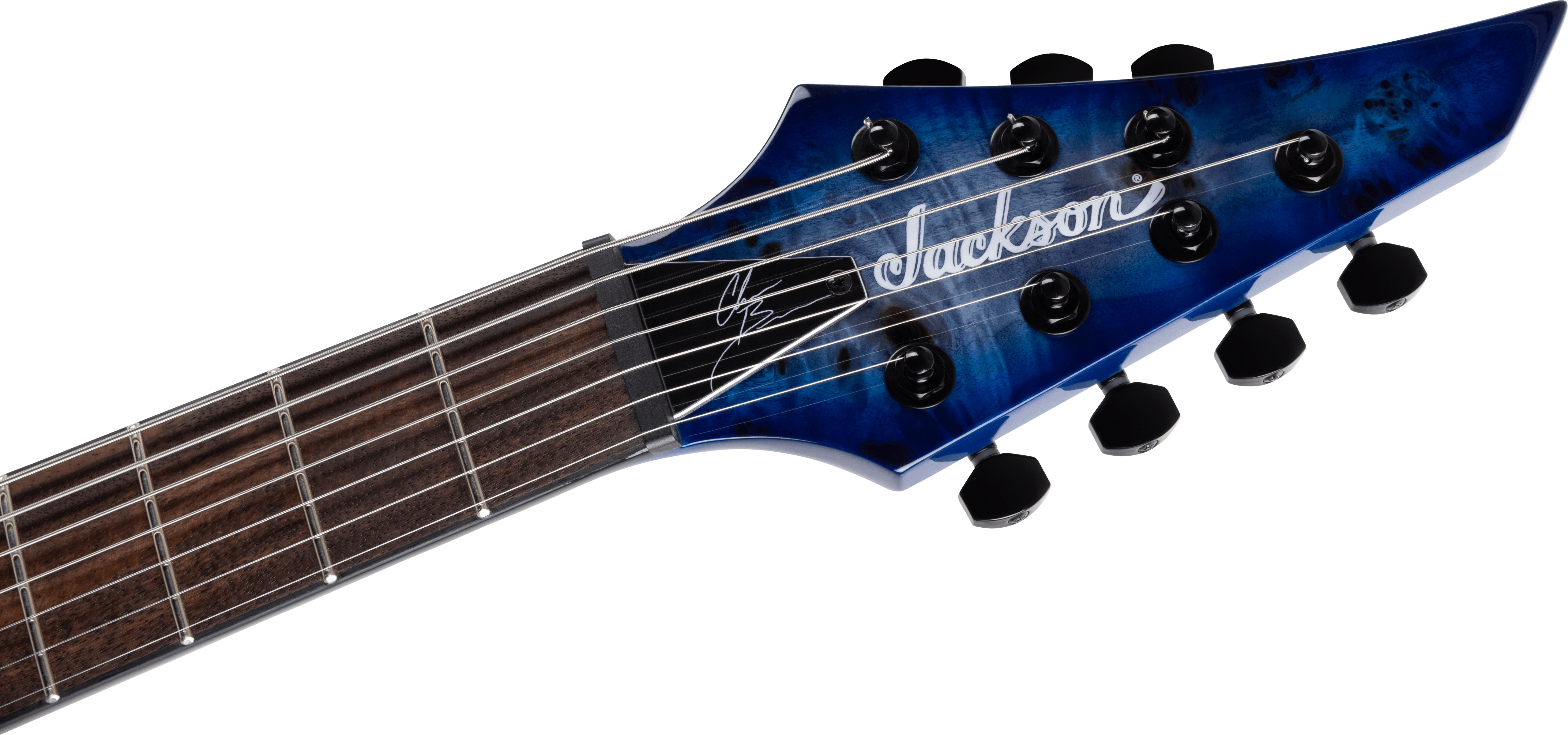 Jackson Chris Broderick Soloist 7 Pro 2h Dimarzio Ht Lau - Trans Blue Poplar - 7-snarige elektrische gitaar - Variation 4