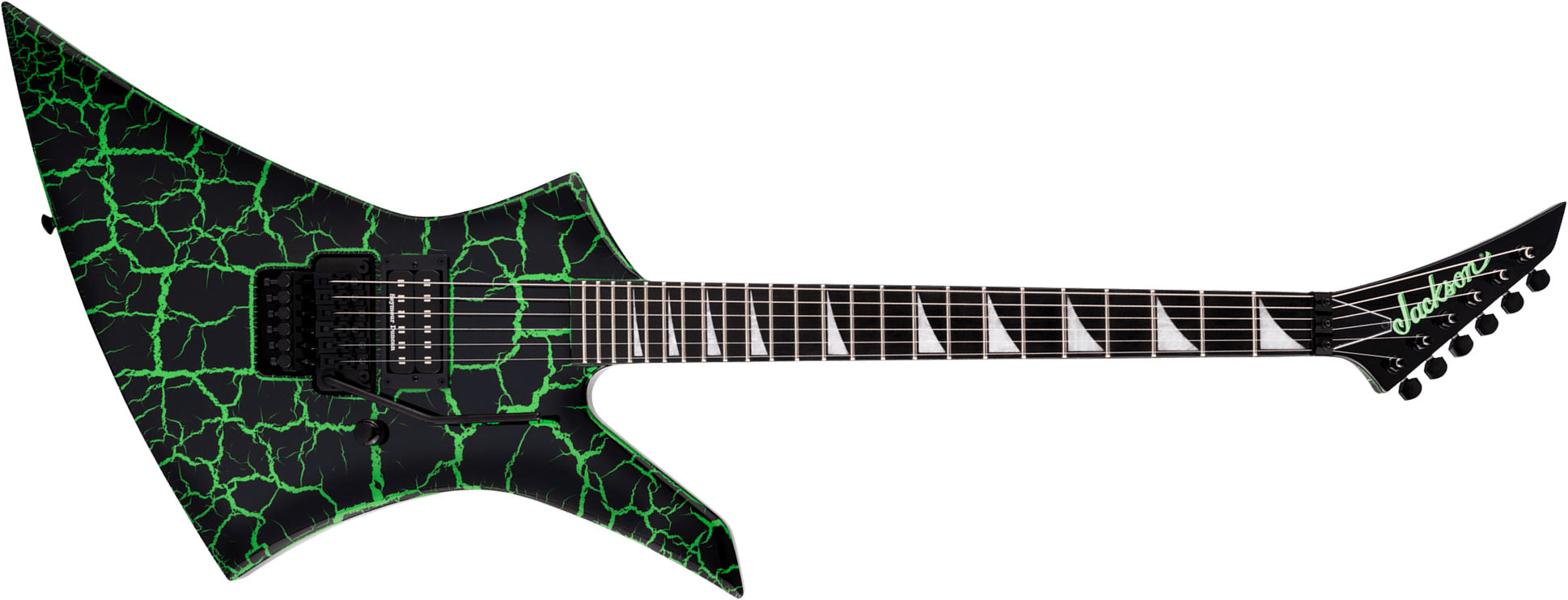 Jackson Brandon Ellis Kelly Pro Signature 1h Seymour Duncan Fr Eb - Green Crackle - Metal elektrische gitaar - Main picture