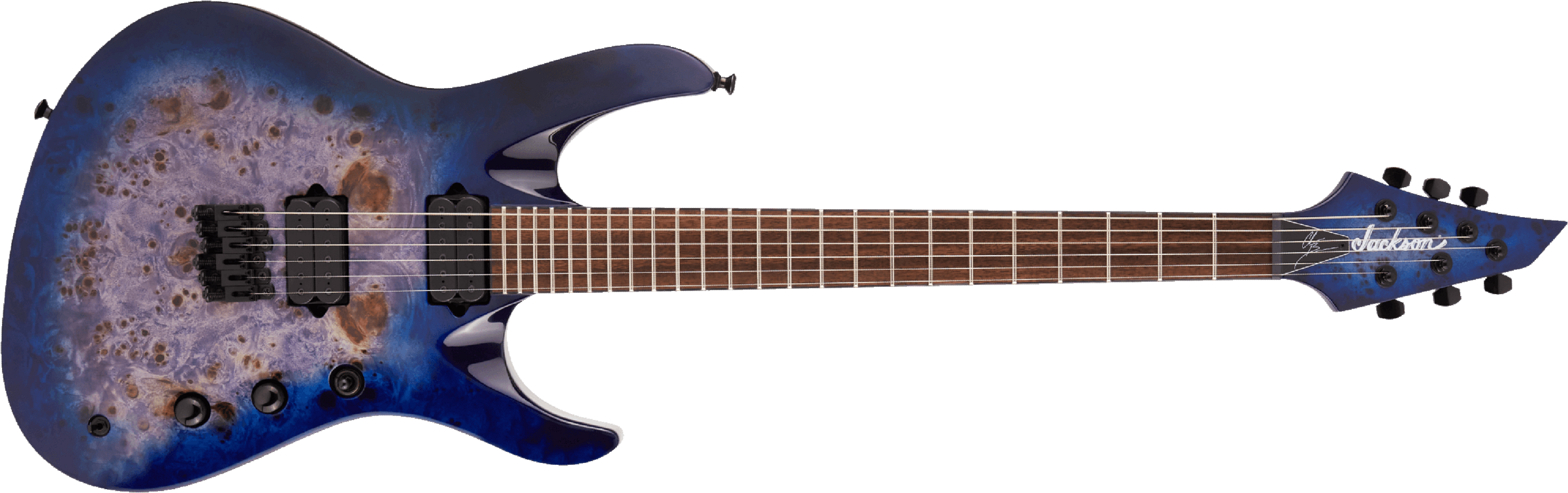 Jackson Chris Broderick Soloist 6 Pro 2h Dimarzio Ht Lau - Trans Blue Poplar - Elektrische gitaar in Str-vorm - Main picture