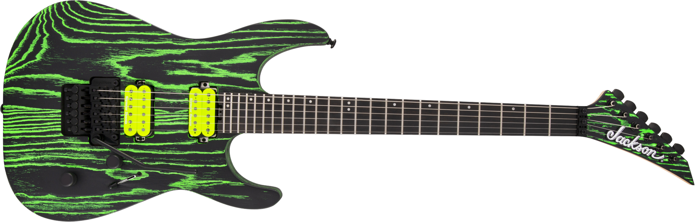 Jackson Dinky Dk2 Ash Pro 2h Seymour Duncan Fr Eb - Green Glow - Metalen elektrische gitaar - Main picture