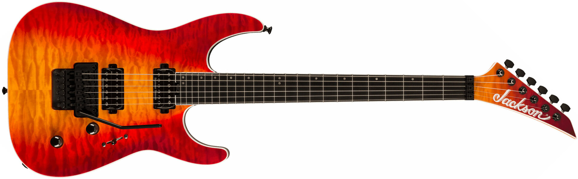 Jackson Dinky Dkaq Pro Plus 2h Seymour Duncan Fr Eb - Firestorm - Elektrische gitaar in Str-vorm - Main picture