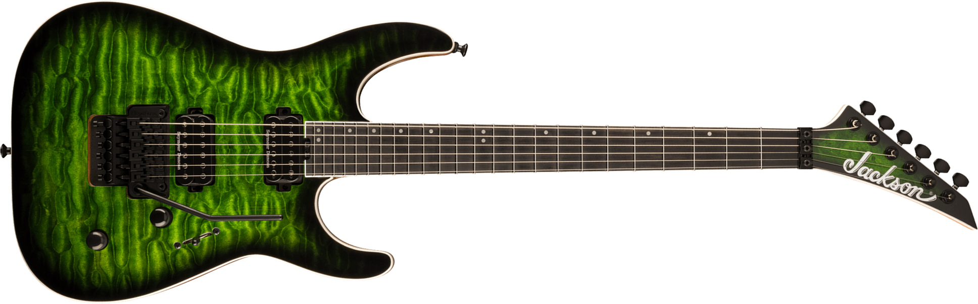 Jackson Dinky Dkaq Pro Plus 2h Seymour Duncan Fr Eb - Emerald Green - Metal elektrische gitaar - Main picture