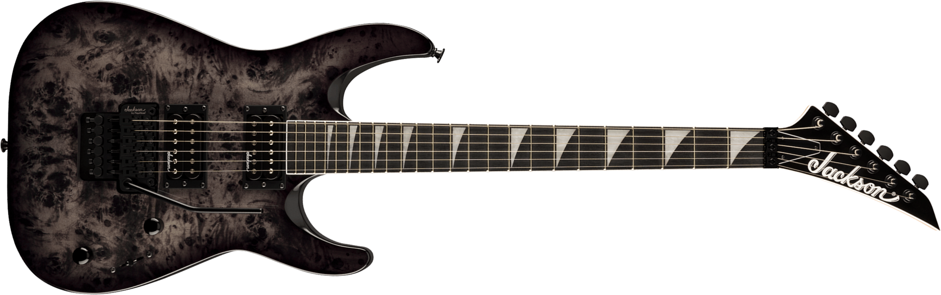 Jackson Dinky Js32 Dkap 2h Fr Ama - Transparent Black - Elektrische gitaar in Strat vorm - Main picture
