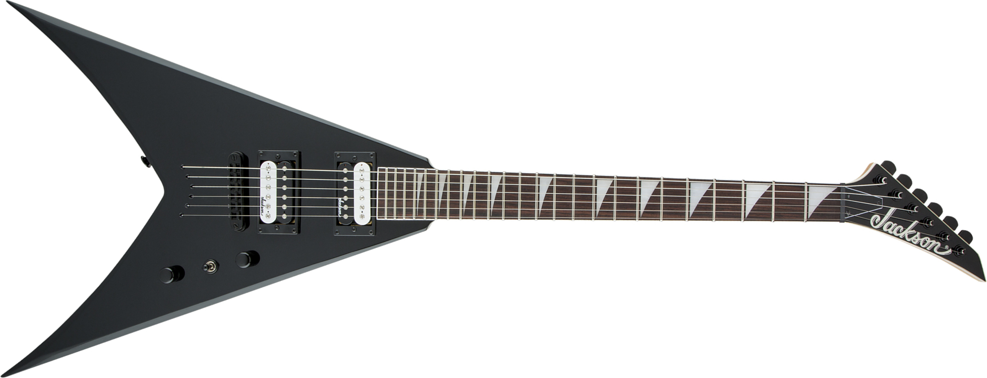 Jackson King V Js32t 2h Ht Ama - Gloss Black - Metalen elektrische gitaar - Main picture