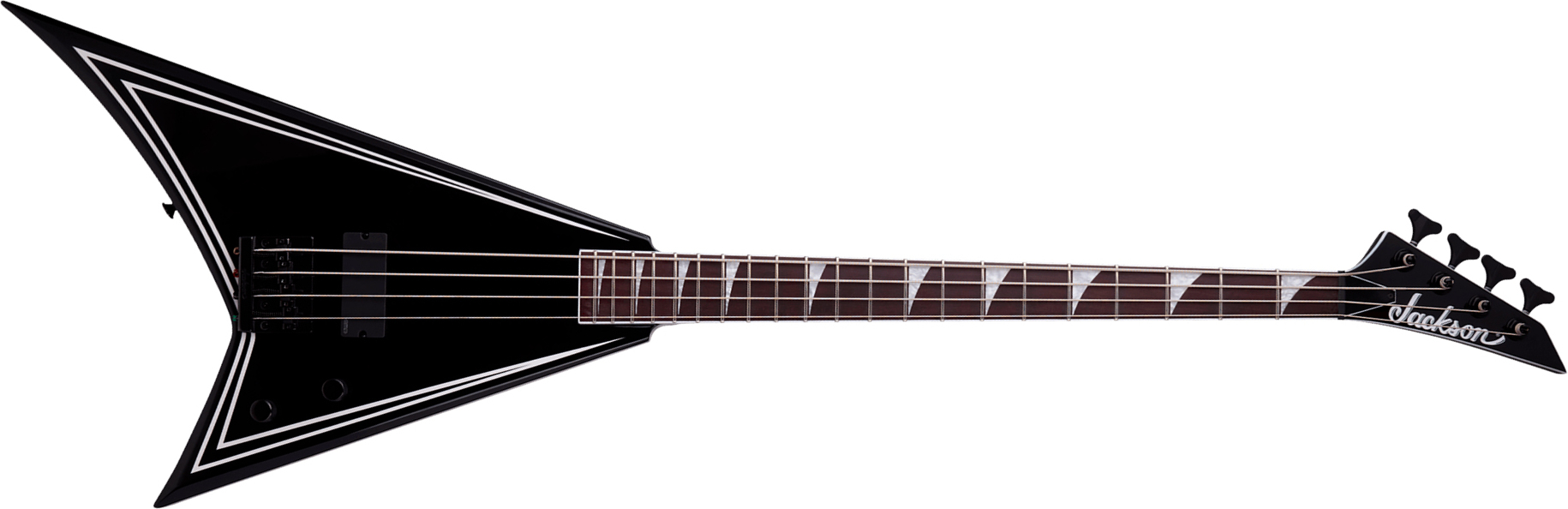 Jackson Rhoads Rrb Iv X-series Bass Active Emg Ama - Black With White Pinstripe - Solid body elektrische bas - Main picture