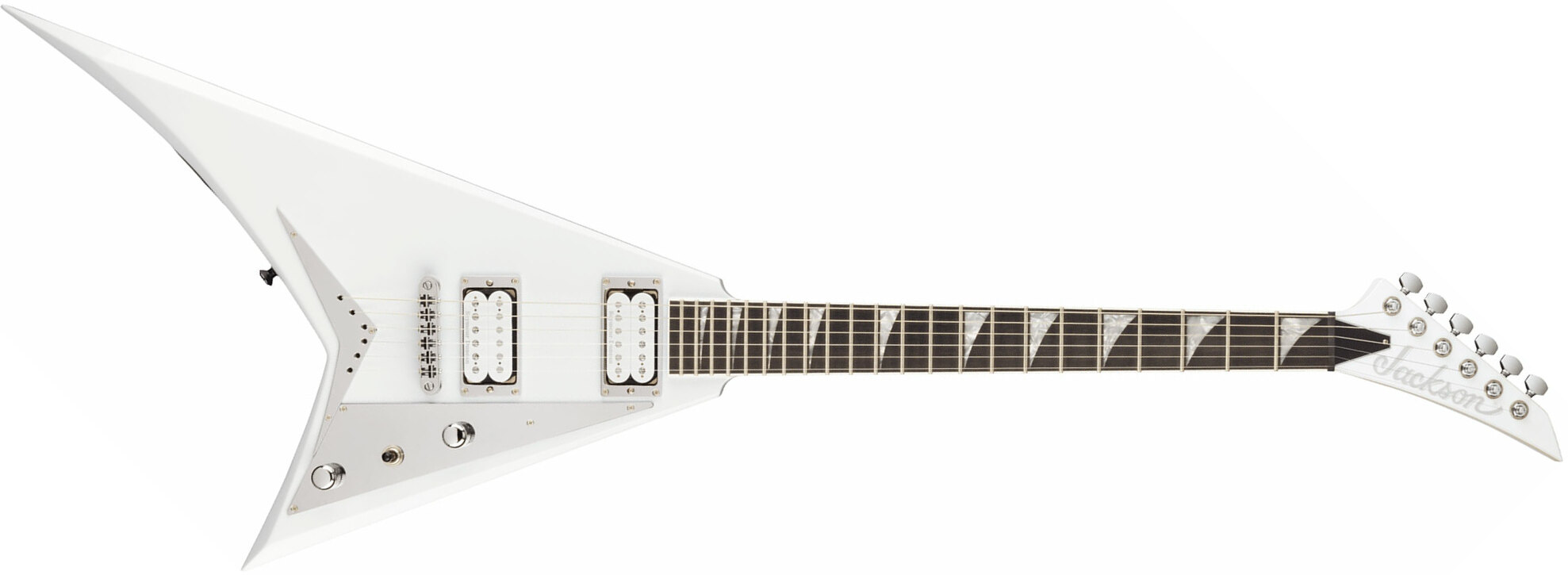 Jackson Rhoads Rrt Mj Jap 2h Seymour Duncan Ht Eb - Snow White - Metalen elektrische gitaar - Main picture