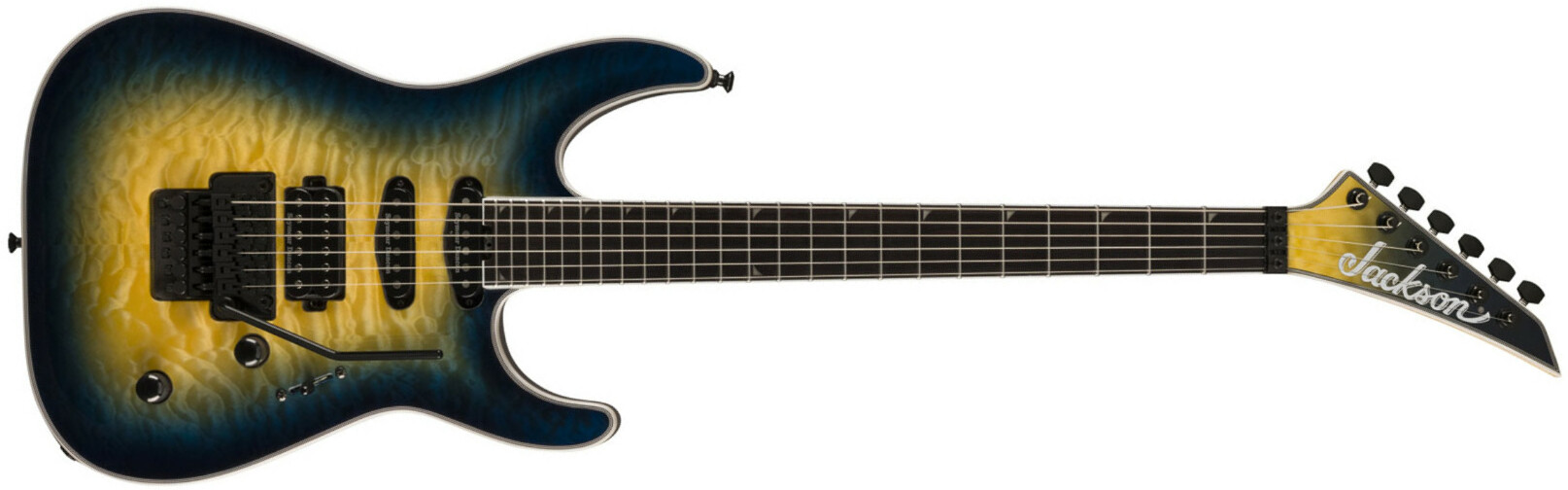 Jackson Soloist Sla3q Pro Plus Hss Seymour Duncan Fr Eb - Amber Blue Burst - Elektrische gitaar in Str-vorm - Main picture