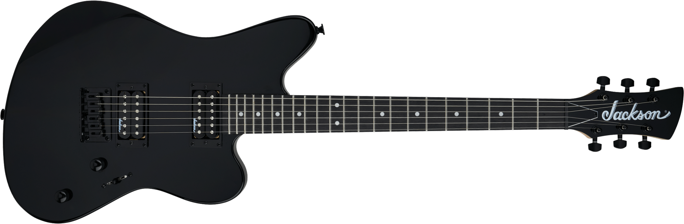 Jackson Surfcaster Js22 Ht 2h Ama - Gloss Black - Retro-rock elektrische gitaar - Main picture