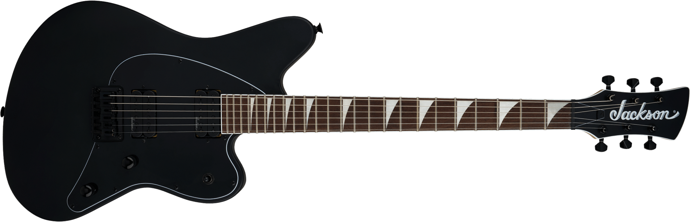 Jackson Surfcaster Sc Ht6 Ht 2h Lau - Satin Black - Retro-rock elektrische gitaar - Main picture