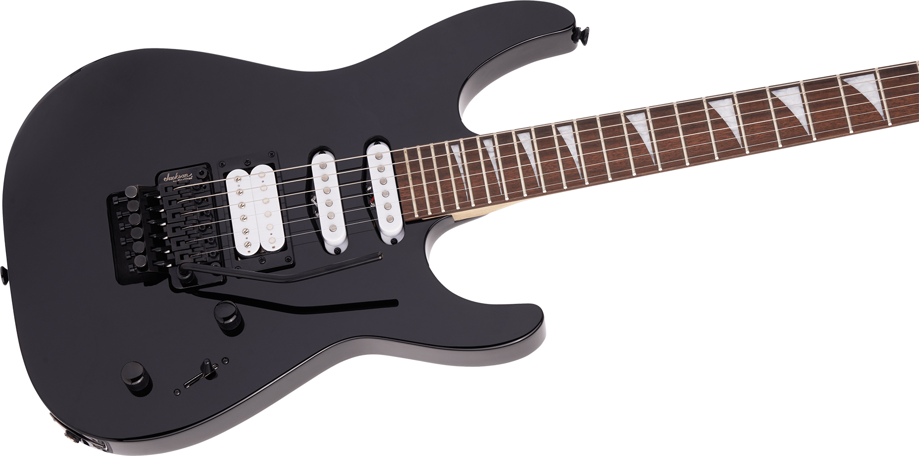 Jackson Dinky Dk3xr Hss Fr Lau - Gloss Black - Elektrische gitaar in Str-vorm - Variation 2