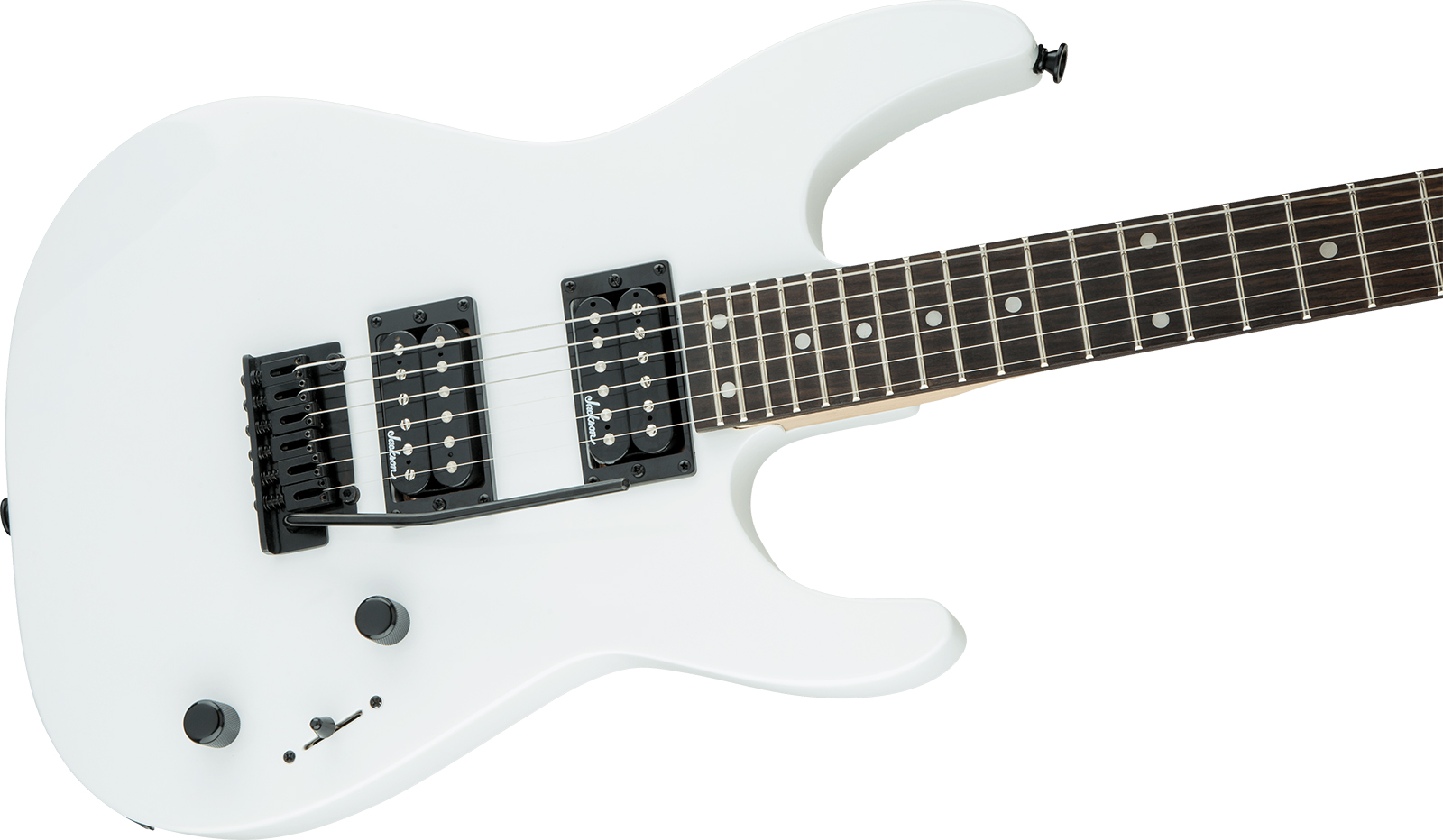 Jackson Dinky Js12 2h Trem Ama - Snow White - Metalen elektrische gitaar - Variation 2