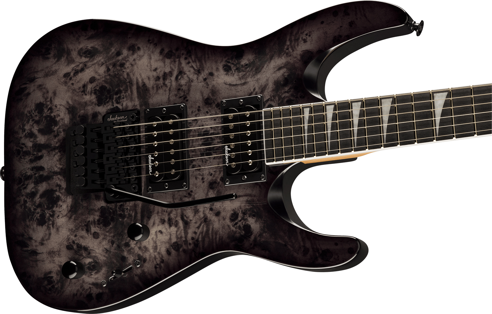 Jackson Dinky Js32 Dkap 2h Fr Ama - Transparent Black - Elektrische gitaar in Strat vorm - Variation 2