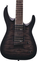 7-snarige elektrische gitaar Jackson Dinky Arch Top JS22Q-7 DKA HT - Transparent black burst