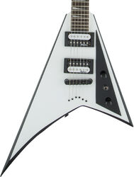 Metalen elektrische gitaar Jackson Rhoads JS32T - White with black bevels