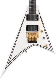 Metal elektrische gitaar Jackson RR24MG MJ Series Randy Rhoads - white with black pinstripes