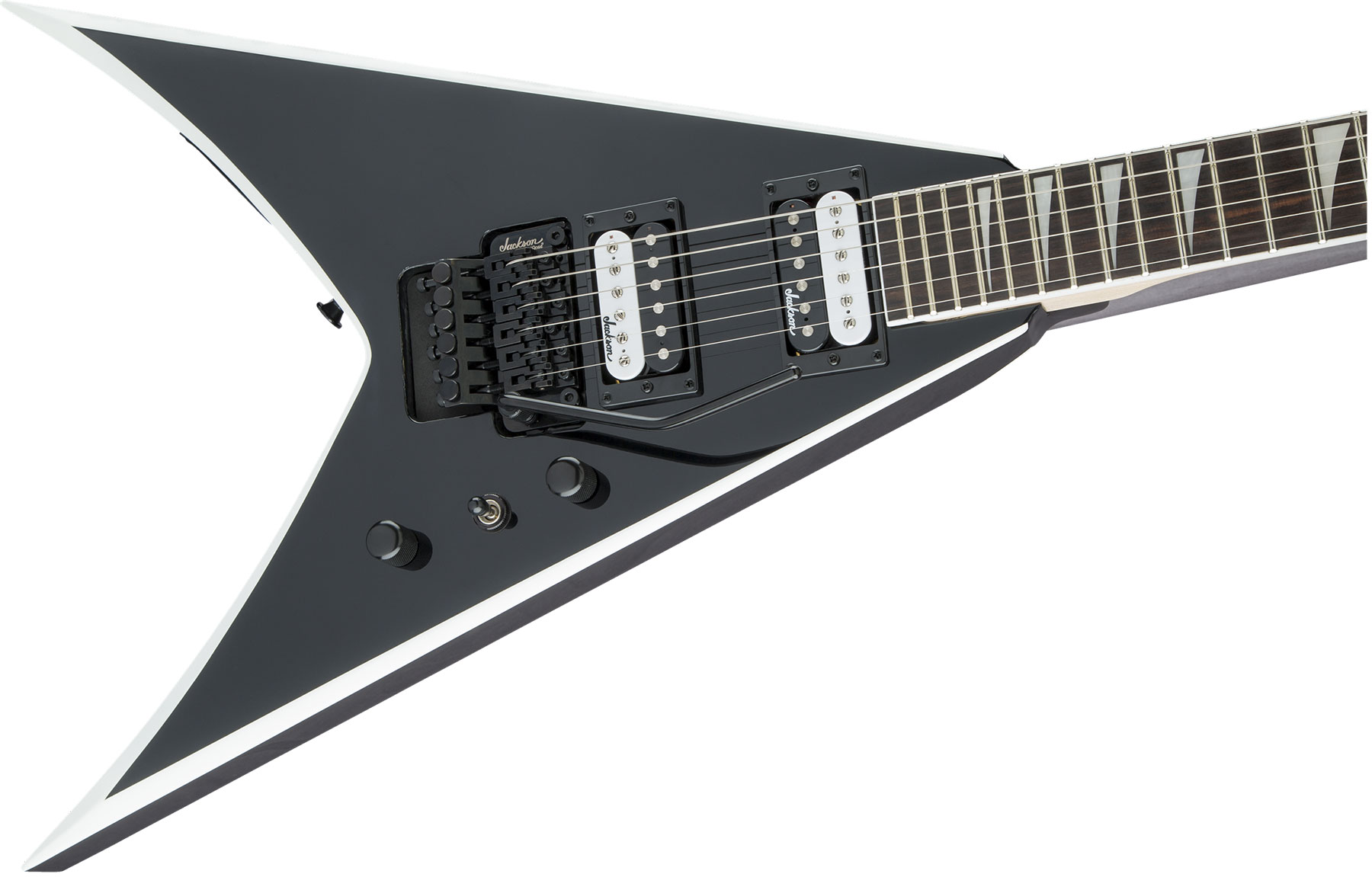 Jackson King V Js32 2h Fr Ama - Black White Bevels - Metalen elektrische gitaar - Variation 2