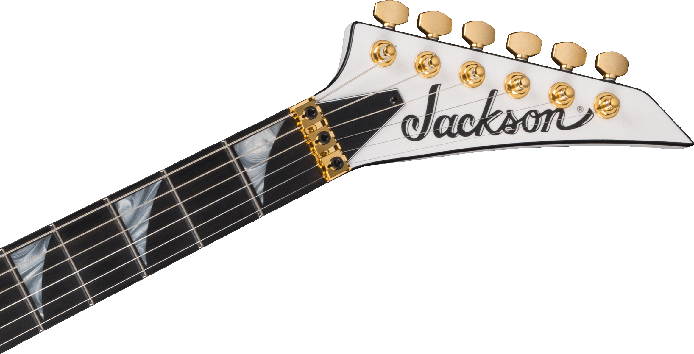 Jackson Rr24mg Mj Series Jap Fr Hh Eb - White With Black Pinstripes - Metal elektrische gitaar - Variation 4