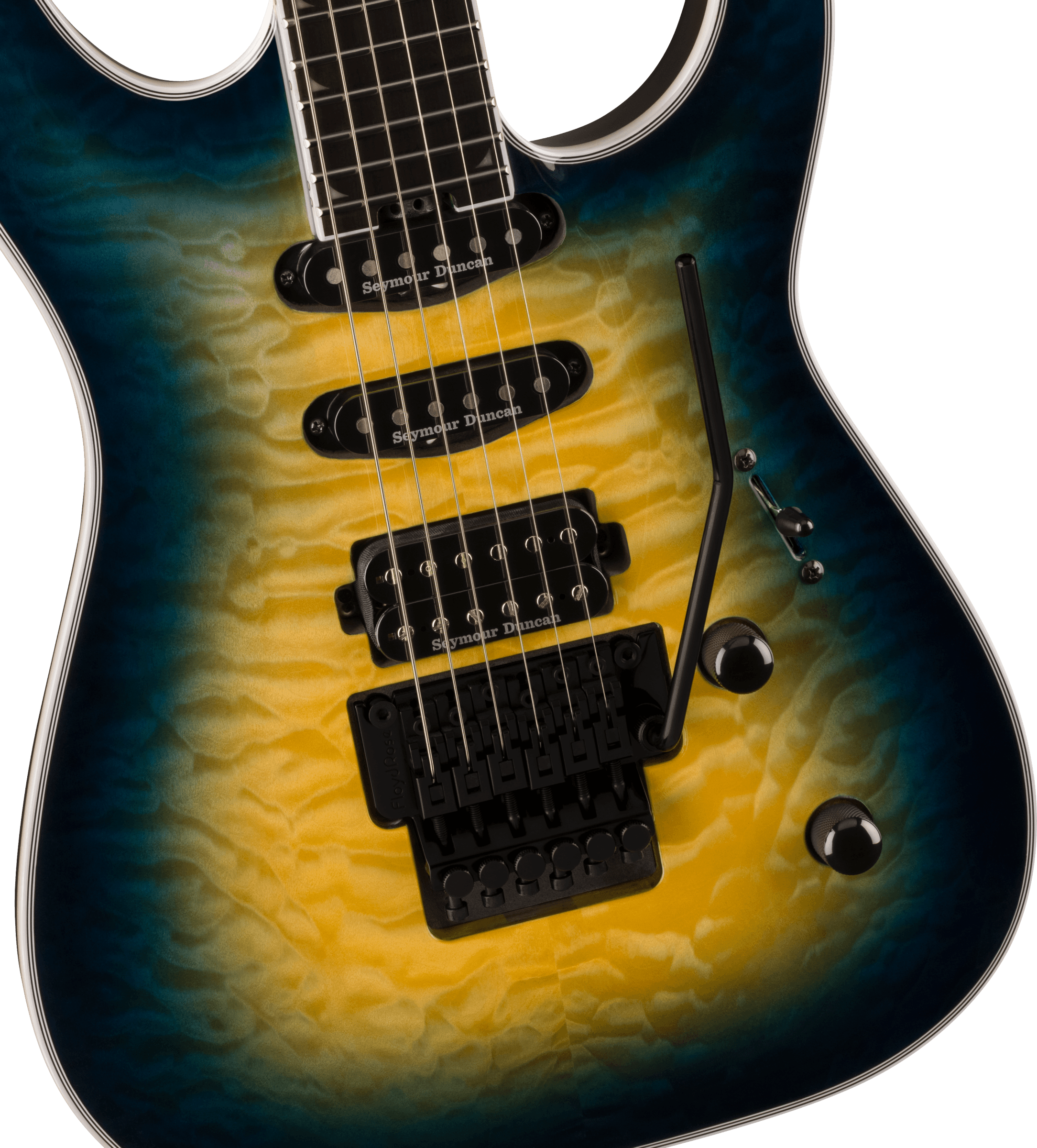 Jackson Soloist Sla3q Pro Plus Hss Seymour Duncan Fr Eb - Amber Blue Burst - Elektrische gitaar in Str-vorm - Variation 2