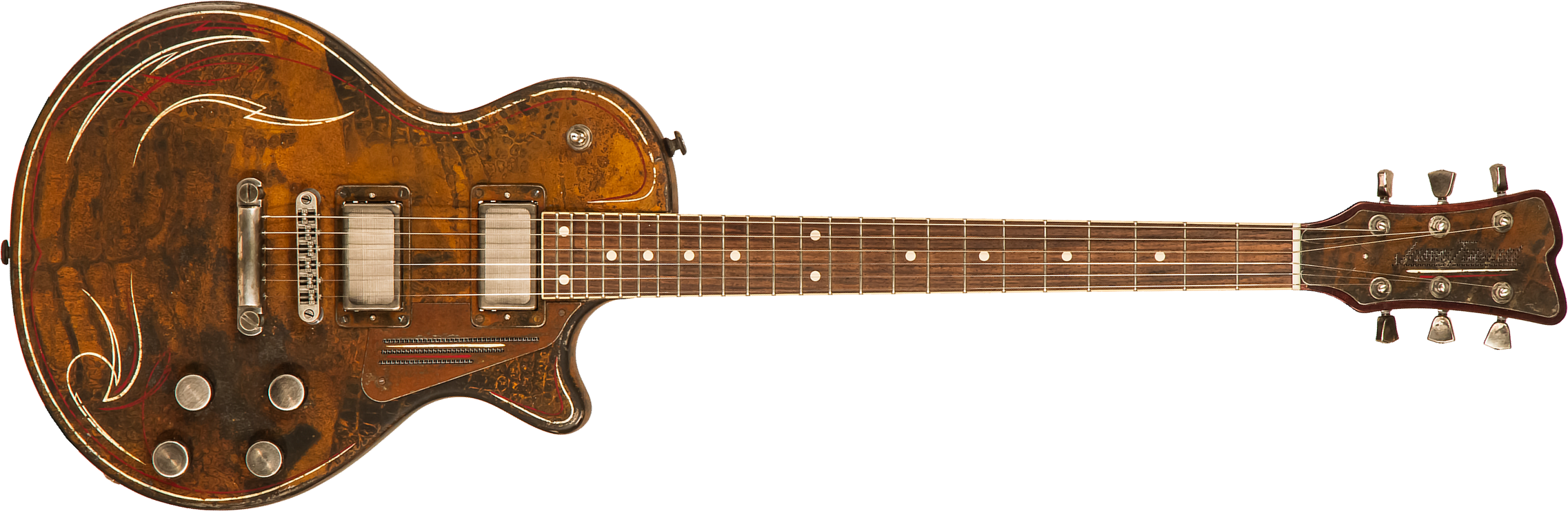 James Trussart Steeldeville Perf.back 2h Ht Rw #21171 - Rust O Matic Pinstriped - Enkel gesneden elektrische gitaar - Main picture