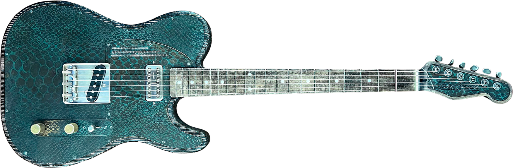 James Trussart Steeltopcaster Sh Ht Mn #12204 - Rusty Engraved Snake Skin - Televorm elektrische gitaar - Main picture