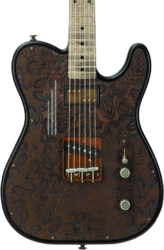 Televorm elektrische gitaar James trussart Steeltopcaster #26036 - Rust & black paisley engraved