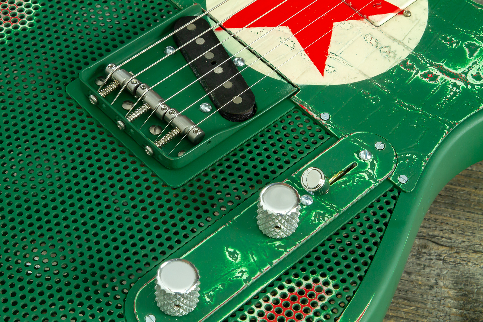 James Trussart Steelcaster Sh Ht Rw #26052 - Red Star Holey Gator Pickguard - Semi hollow elektriche gitaar - Variation 7