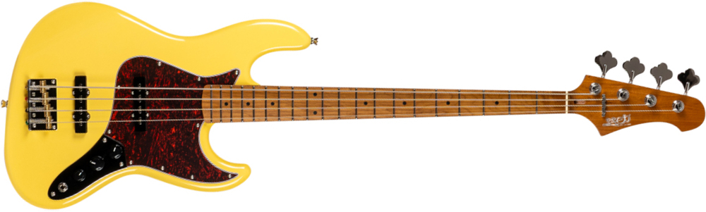 Jet Guitars Jjb300 Vyw Rw - Vintage Yellow - Solid body elektrische bas - Main picture