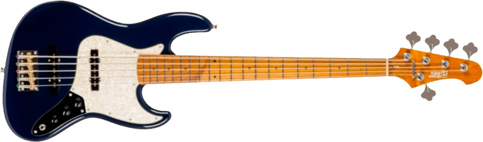 Jet Guitars Jjb305 Dbl 5c Mn - Deep Blue - Solid body elektrische bas - Main picture