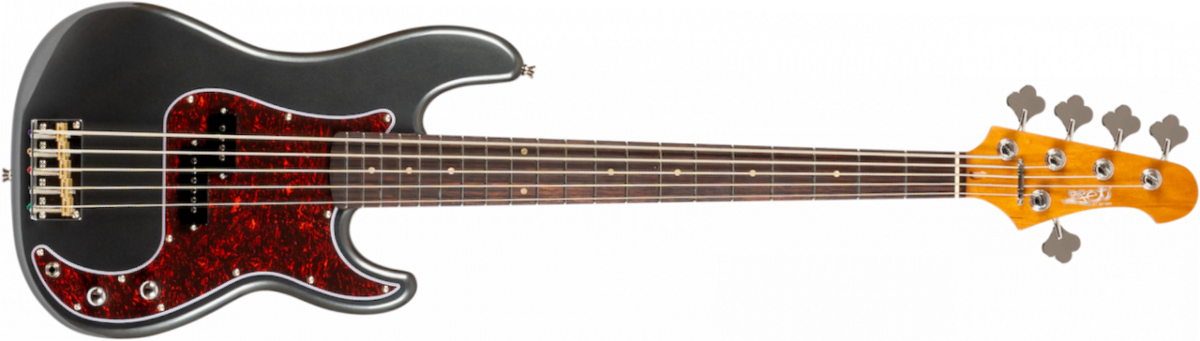 Jet Guitars Jpb305 Crc 5-cordes Rw - Charcoal - Solid body elektrische bas - Main picture