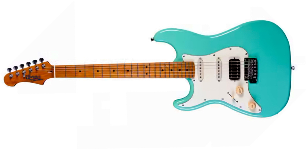 Jet Guitars Js400 Sg Lh Gaucher Hss Trem Mn - Sea Foam Green - Elektrische gitaar in Strat vorm - Main picture