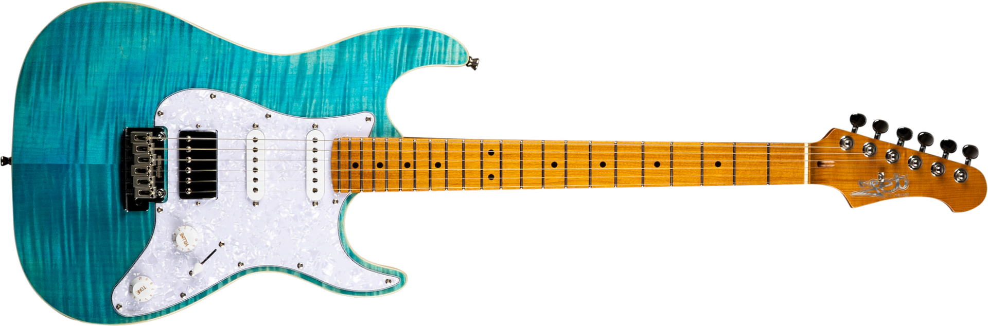 Jet Guitars Js450 Obl Hss Trem Mn - Ocean Blue - Elektrische gitaar in Str-vorm - Main picture