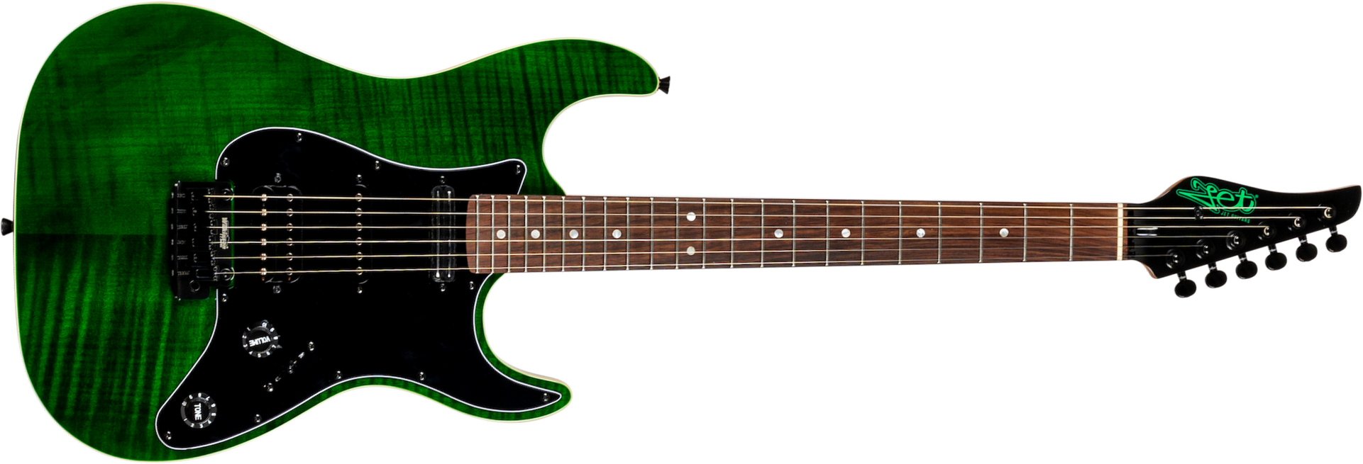 Jet Guitars Js450 Tgr Hss Trem Rw - Transparent Green - Elektrische gitaar in Str-vorm - Main picture