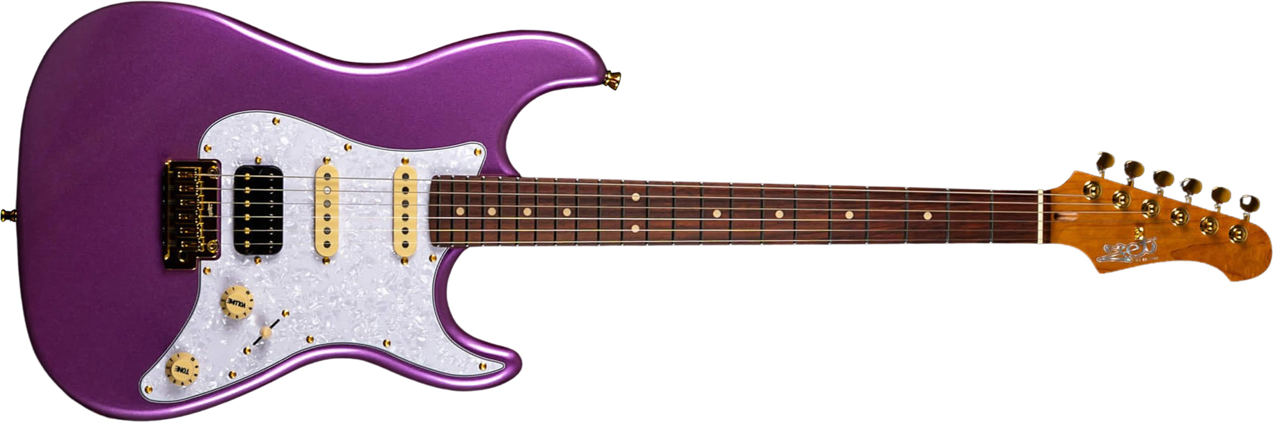 Jet Guitars Js480 Vi G Hss Trem Rw - Violet - Elektrische gitaar in Str-vorm - Main picture