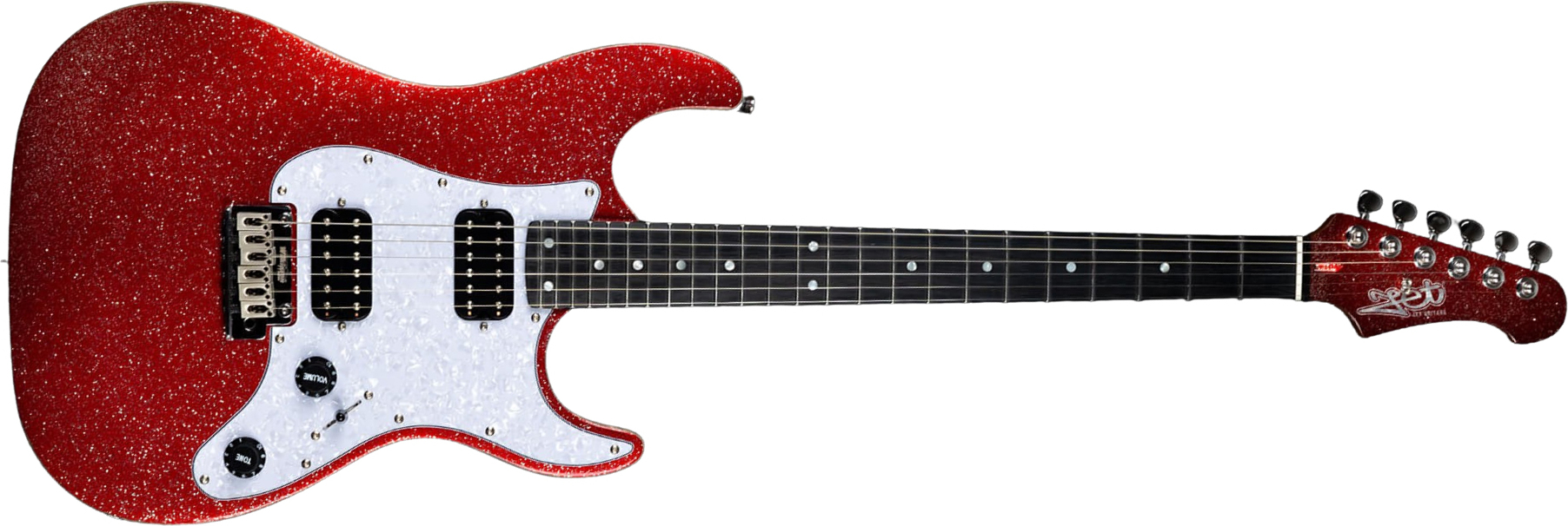 Jet Guitars Js500 Rds 2h Trem Eb - Red Sparkle - Elektrische gitaar in Str-vorm - Main picture