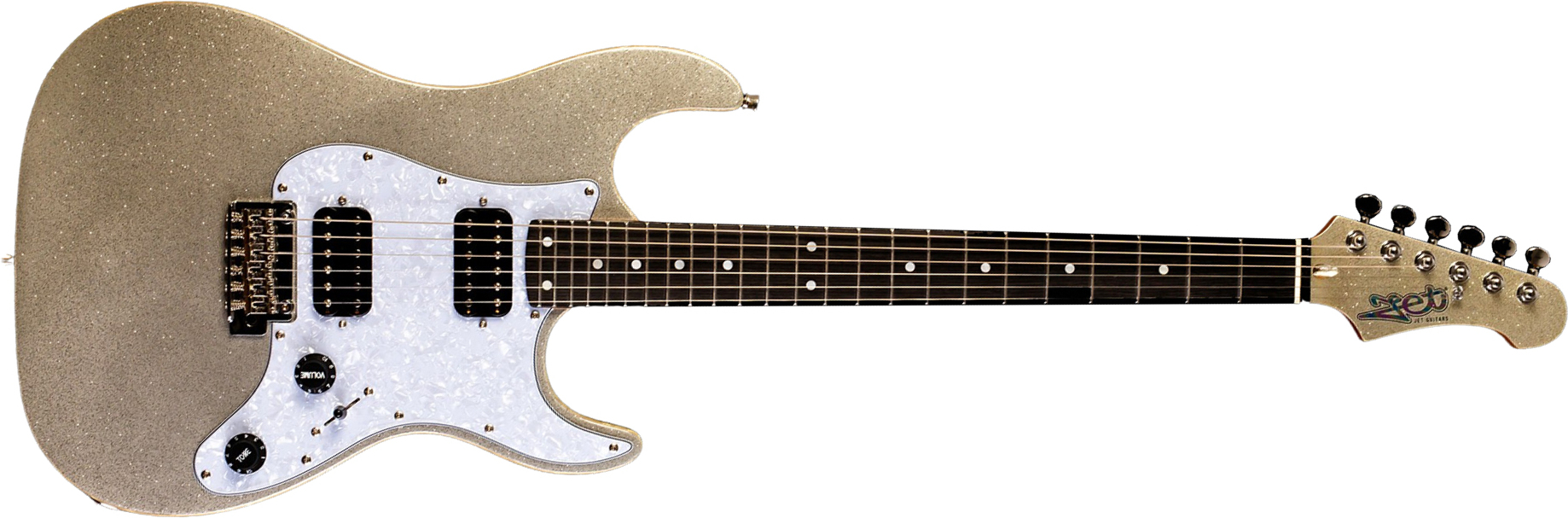 Jet Guitars Js500 Sls 2h Trem Eb - Silver Sparkle - Elektrische gitaar in Str-vorm - Main picture