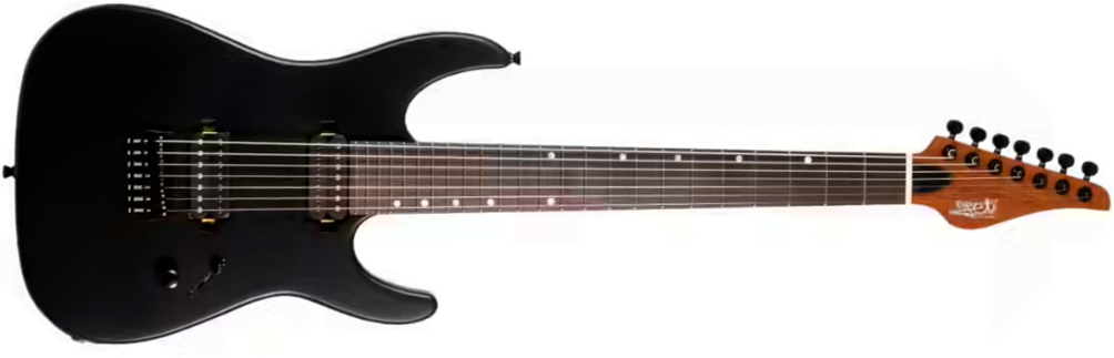Jet Guitars Js507 Stygian 7c Baritone 2h Ht Rw - Satin Black - Bariton elektrische gitaar - Main picture